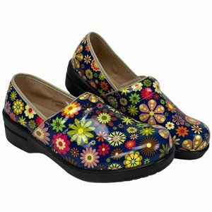 Rasolli Women's Blue Floral Clogs Slip-on Shoes 10